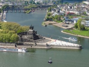 Koblenz mit Deutschem Eck an Rhein und Mosel