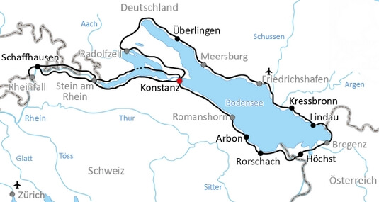 Karte Bodensee Klassiktour