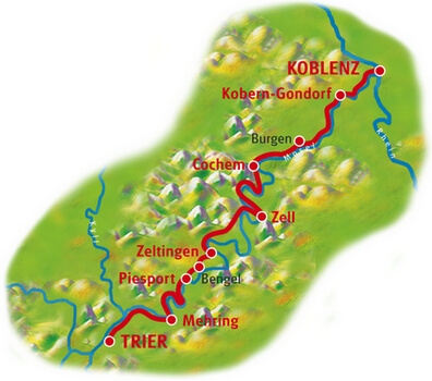 Karte Mosel-Bummlertour