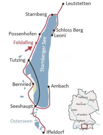 Karte der Sternradtour am Starnberger See