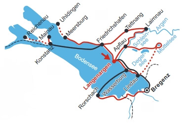 Karte Sternradtour Langenargen am Bodensee